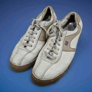 Born Tan and White Casual Sneakers with Leather Accents